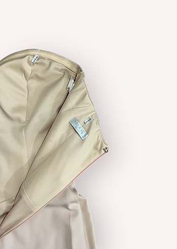 Straplez Korse Detaylı Uzun Elbise  Pudra Tonu - Görsel 8