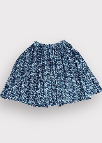 Mavi Desenli Midi Etek  Cepli, Düğmeli - Görsel 2