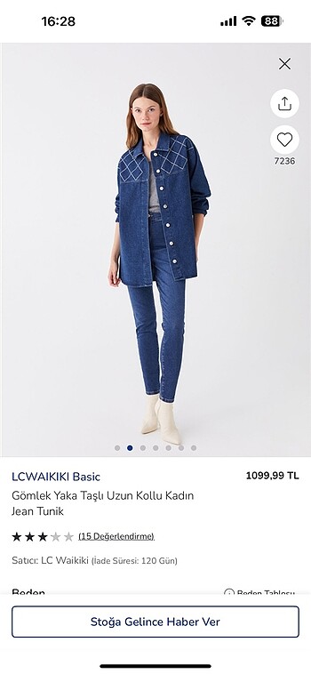 LC Waikiki Kot tunik gömlek