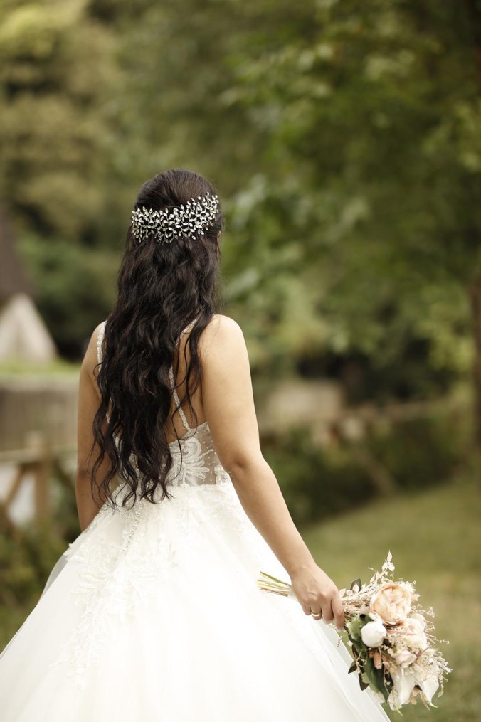 Beyaz Straplez A Kesim Gelinlik - Görsel 5