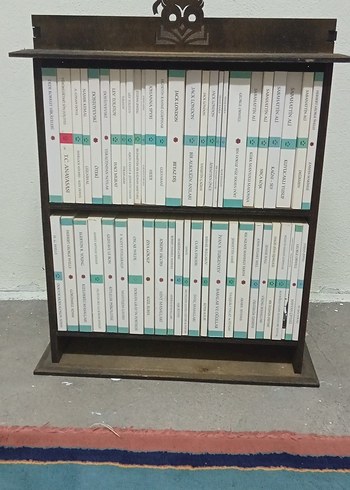 Ahşap Kitaplık ve Yabancı Dil Kitap roman Seti