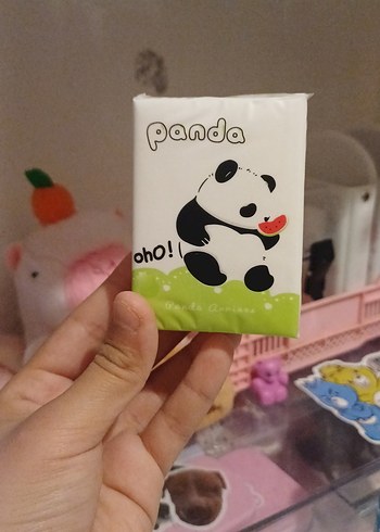 xs Beden Renkli Panda Temalı Çocuk Mendilleri