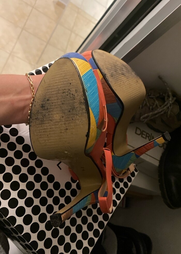 Canzone mercan rengi topuklu ayakkabı - Görsel 5