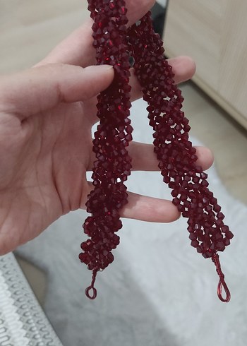 Diğer Bordo Boncuklu Bohem Kadın El Zinciri