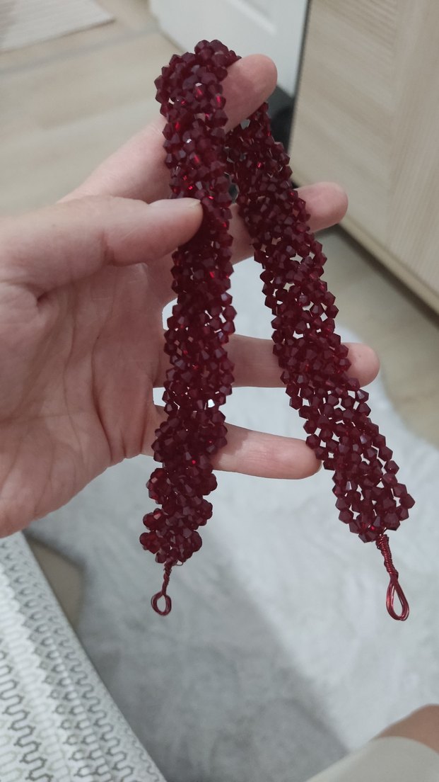 Bordo Boncuklu Bohem Kadın El Zinciri - Görsel 2