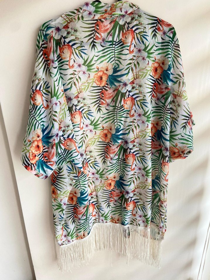 Deniz Elbise Kimono Pareo Püsküllü - Görsel 2