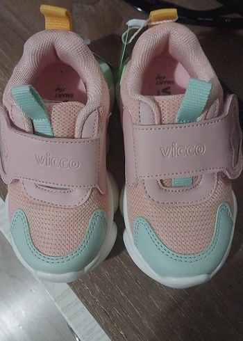 22 Beden Vicco Kız Çocuk Pembe Cırtlı Spor Ayakkabı