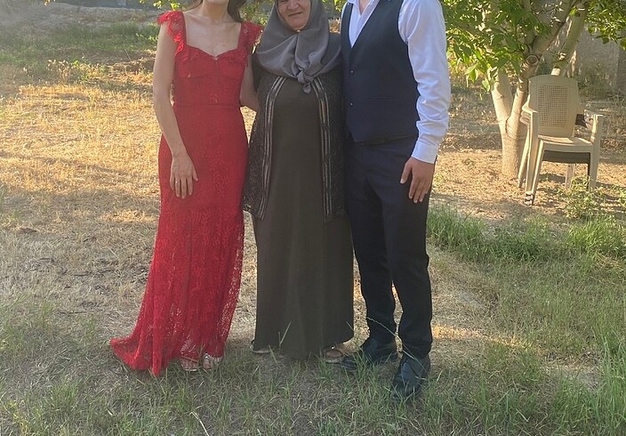 xs Beden kırmızı Renk Alfabeta kına elbisesi