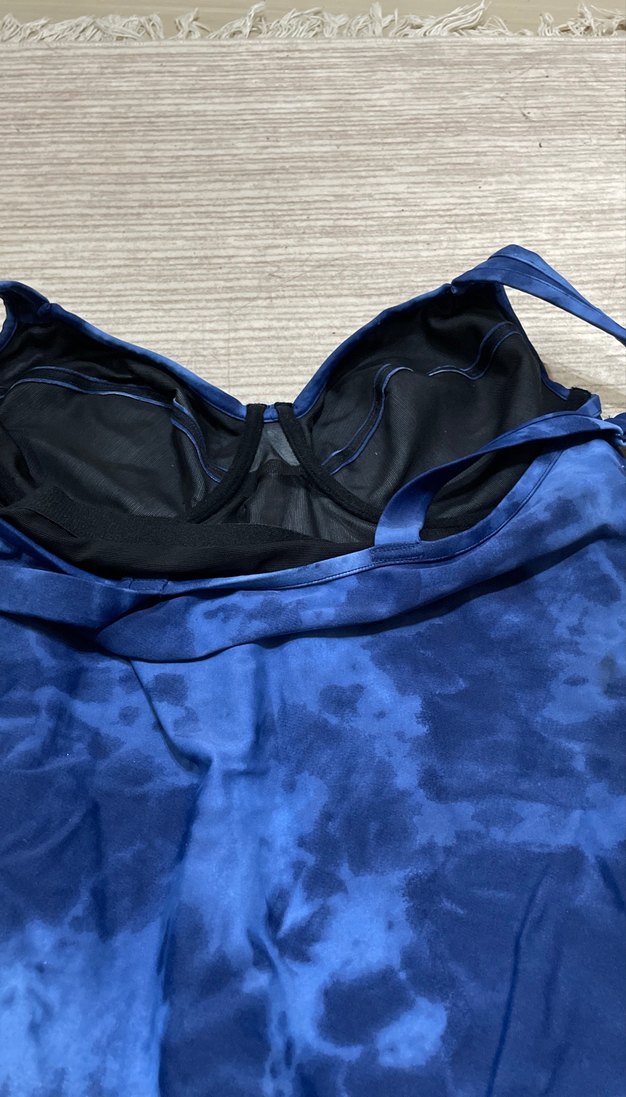 Koyu Mavi Batik Desenli Kadın Mayo - Görsel 5