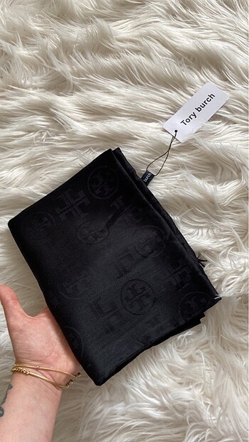  Beden siyah Renk Tory burch ithal yün ipek şal