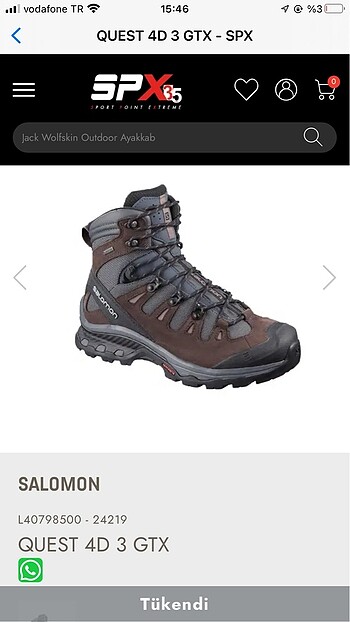 40,5 Beden Salomon Quest 4D 3 Goretex Kadın Botu