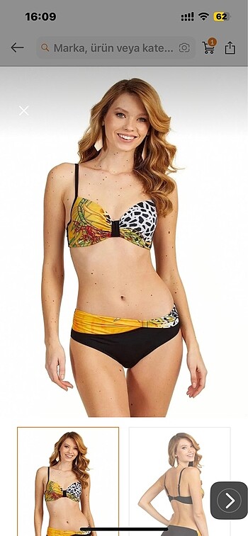 Siyah tropikal desen boş kap bikini