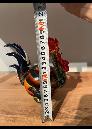 Renkli Murano Cam Horoz Figürü - Görsel 3