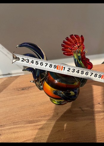 Renkli Murano Cam Horoz Figürü - Görsel 4