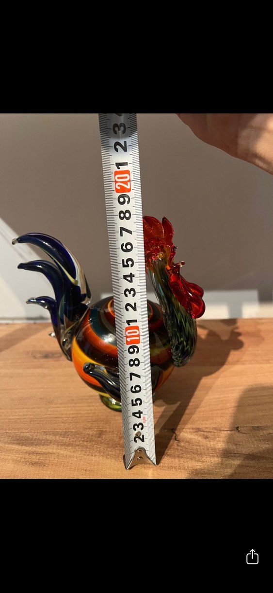 Renkli Murano Cam Horoz Figürü - Görsel 3