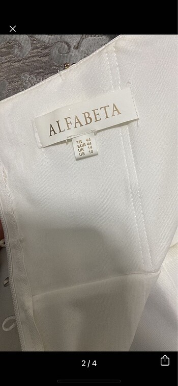 44 Beden Alfa Beta Beyaz Elbise
