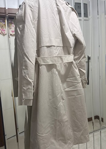 Bej Uzun Düğmeli Trençkot - Görsel 3