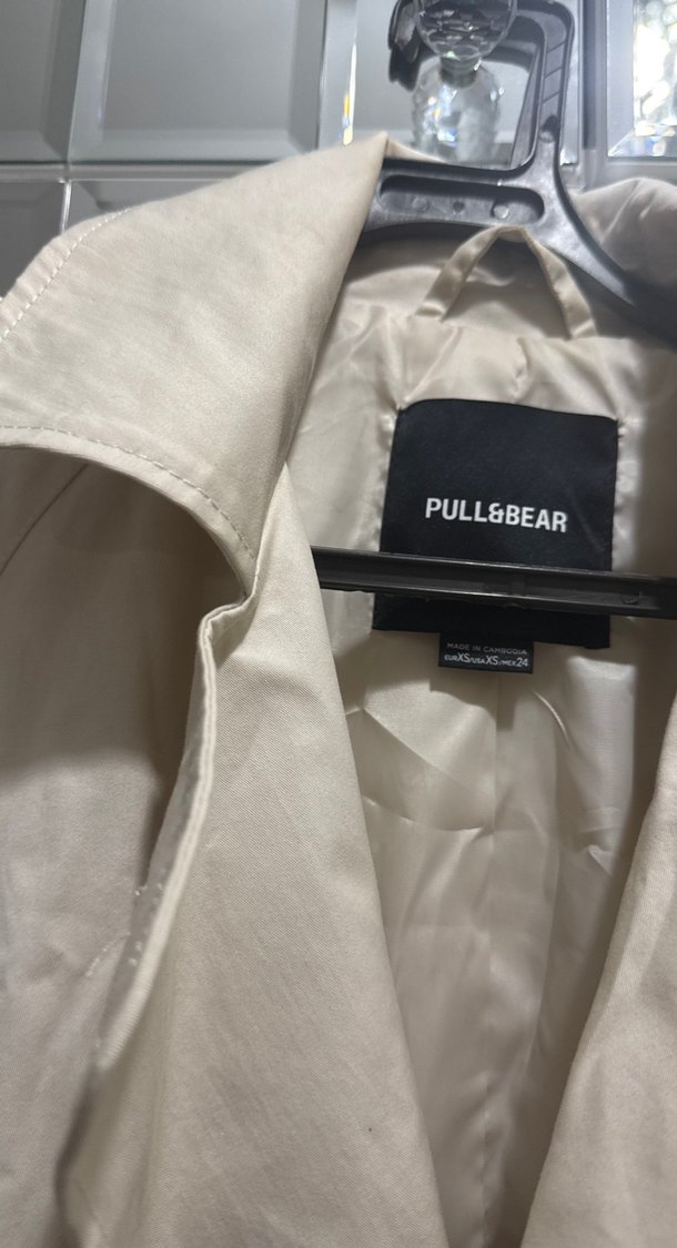 Bej Uzun Düğmeli Trençkot - Görsel 2