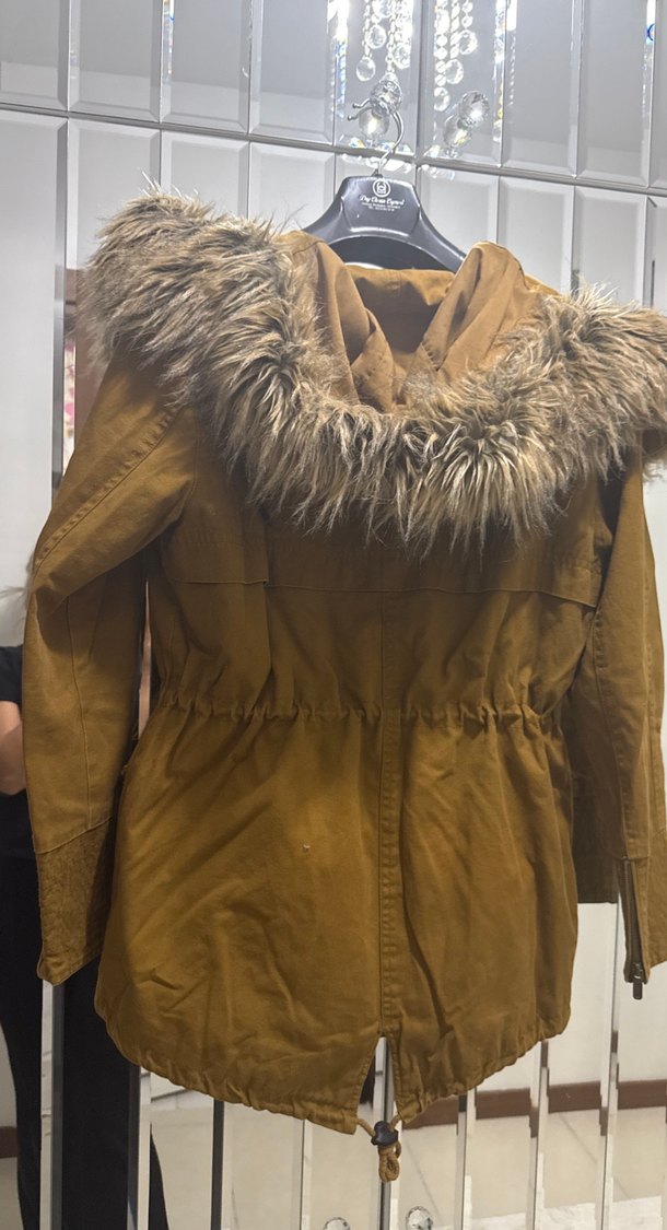 Kahverengi Kadın Süet Kürklü Ceket - Görsel 4