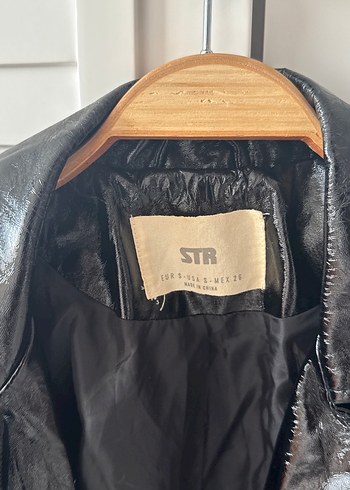 Kadın Siyah Parlak Deri Biker Ceket - Görsel 3