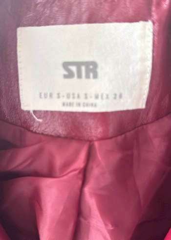 Düğmeli Bordo Deri Biker Ceket - Görsel 4