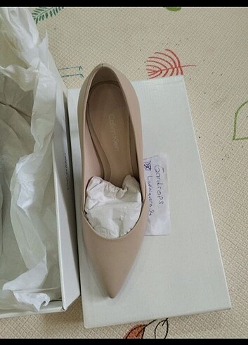 37 Beden ten rengi Renk Calvin Klein gerçek deri stiletto
