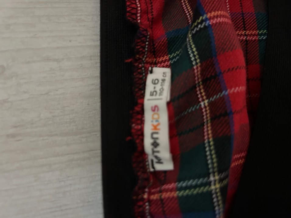 Kız Çocuk Kırmızı Ekose  Etek - Görsel 2