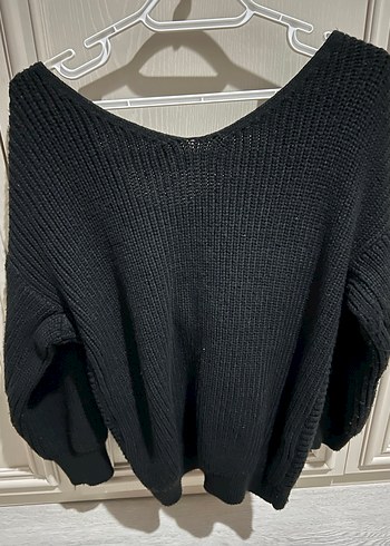 Siyah Kadın Triko Uzun Kollu Kazak - Görsel 2