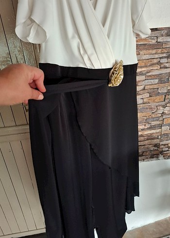 48 Beden siyah Renk Siyah Beyaz Abiye TULUM