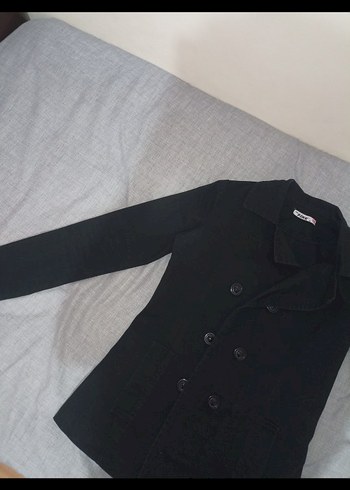 Zara Düğmeli Siyah Midi Kadın Kaban