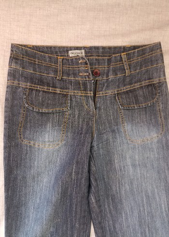 36 Beden Kadın Mavi Denim Normal Boy Jean Vintage