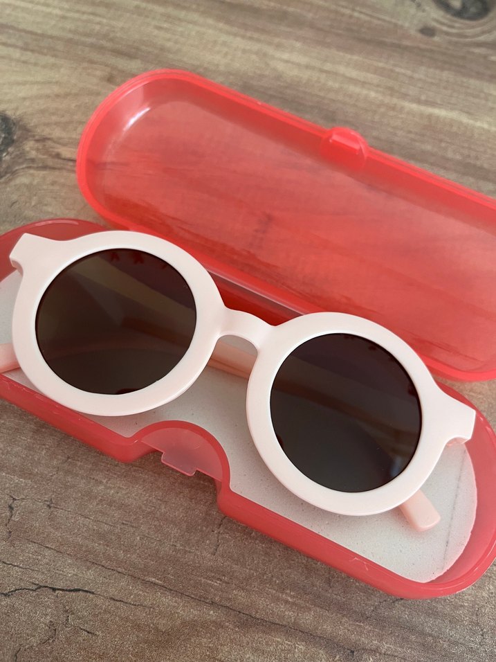 Şeffaf pudra Retro çocuk Güneş Gözlüğü - Görsel 2