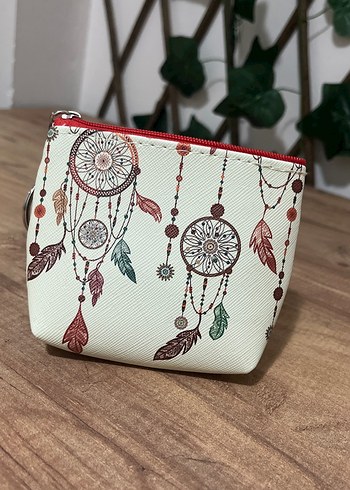 Turkuaz Bohem Desenli Fermuarlı Kadın Cüzdanı - Görsel 2