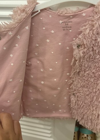 Kız Çocuk Pembe Kürk Detaylı Yelek - Görsel 2