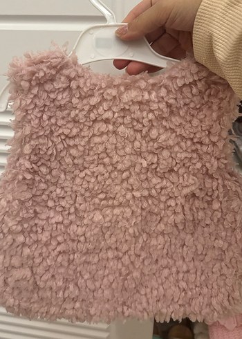 Kız Çocuk Pembe Kürk Detaylı Yelek - Görsel 3