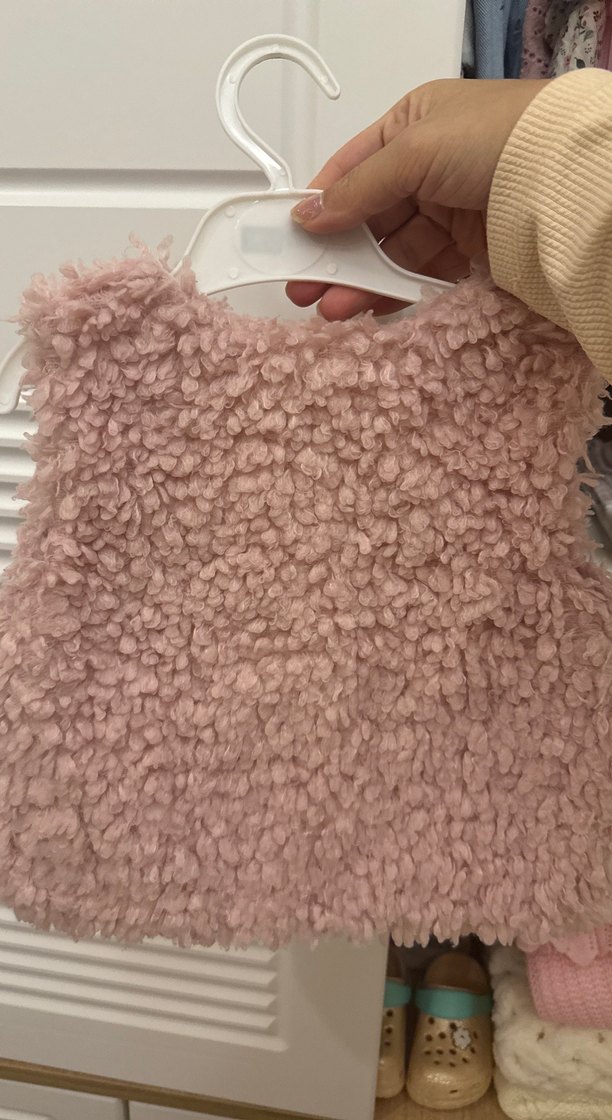 Kız Çocuk Pembe Kürk Detaylı Yelek - Görsel 3