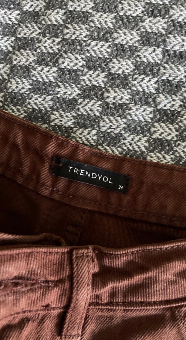 Trendyolmilla kahverengi kot pantolon - Görsel 3