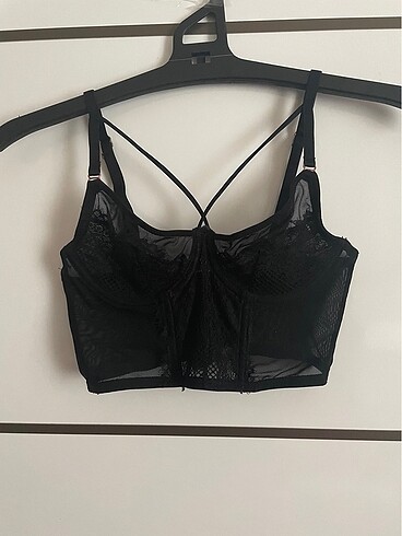 xs Beden İp detaylı dantel bralet