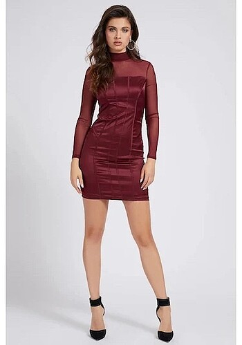 Guess GUESS BORDO ELBİSE