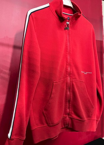 Kırmızı Fermuarlı Erkek Sweatshirt - Görsel 2