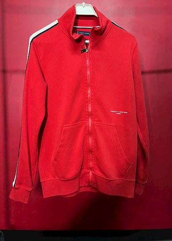 Kırmızı Fermuarlı Erkek Sweatshirt - Görsel 3