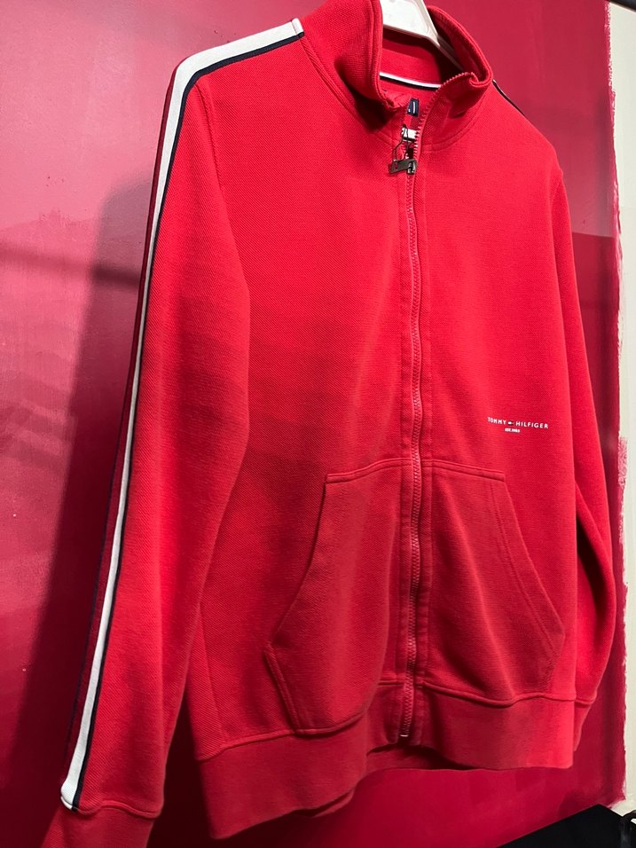 Kırmızı Fermuarlı Erkek Sweatshirt - Görsel 2