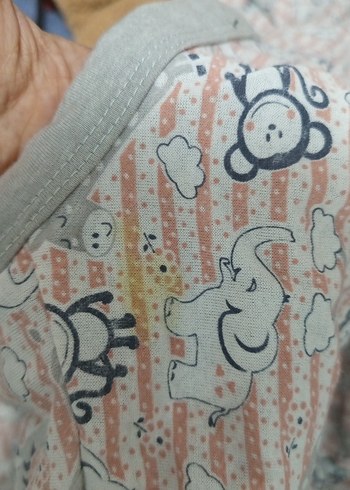 Gri Baskılı Kısa Kollu Hamile Gecelik - Görsel 8