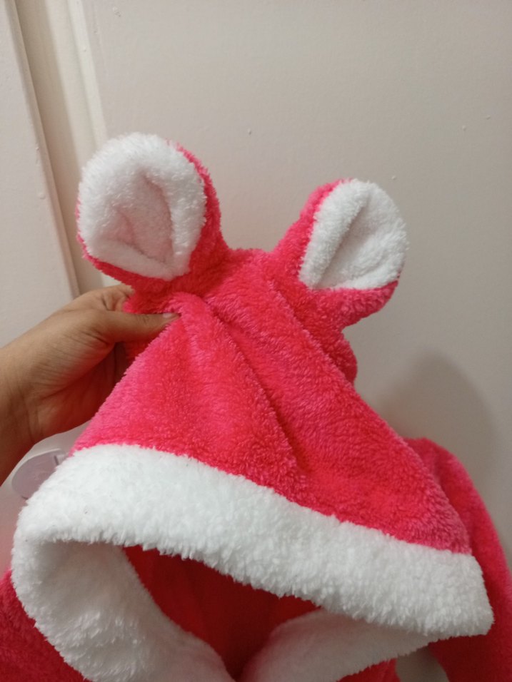 Kız Çocuk Pembe Kapüşonlu Bornoz - Görsel 5