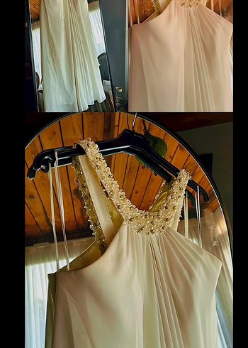 Beyaz Uzun Askılı Bohem elbise - Görsel 2