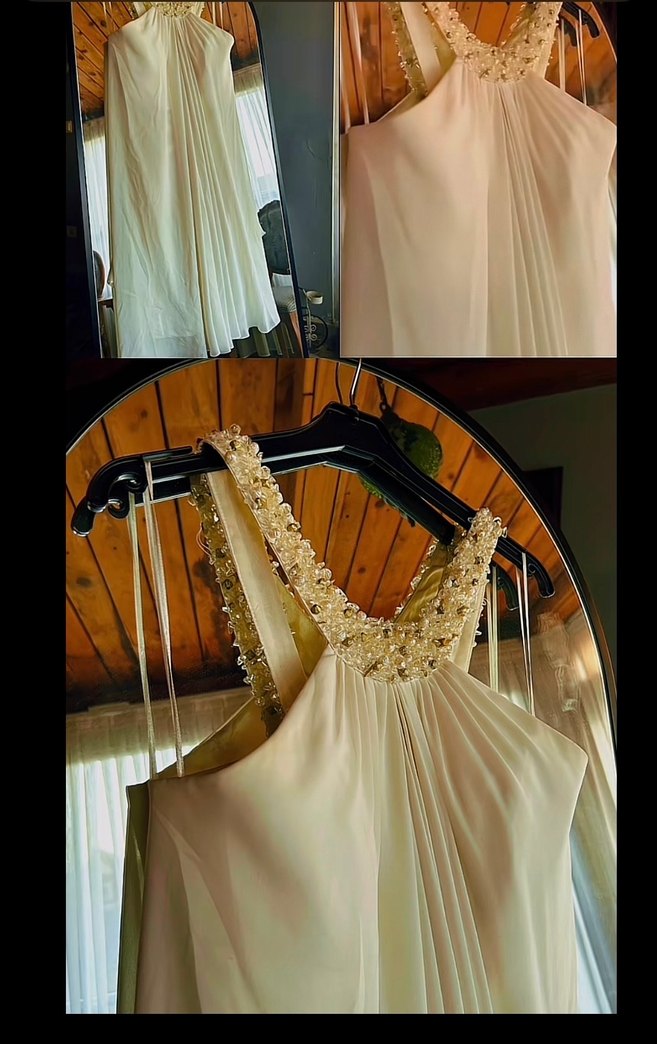 Beyaz Uzun Askılı Bohem elbise - Görsel 2