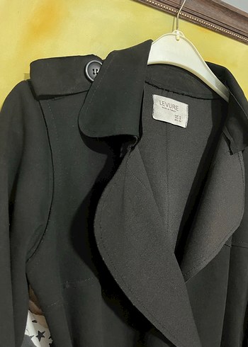 Kemerli Siyah Kadın Trençkot - Görsel 2