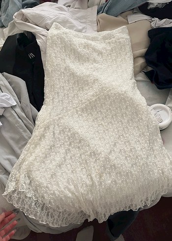 Diğer Ruffle Detaylı Beyaz etek