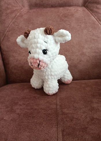 Beyaz Peluş İnek Oyuncak - Görsel 4