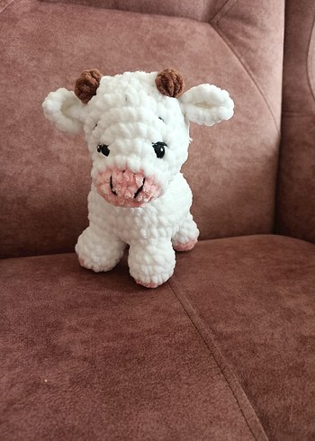 Beyaz Peluş İnek Oyuncak - Görsel 5